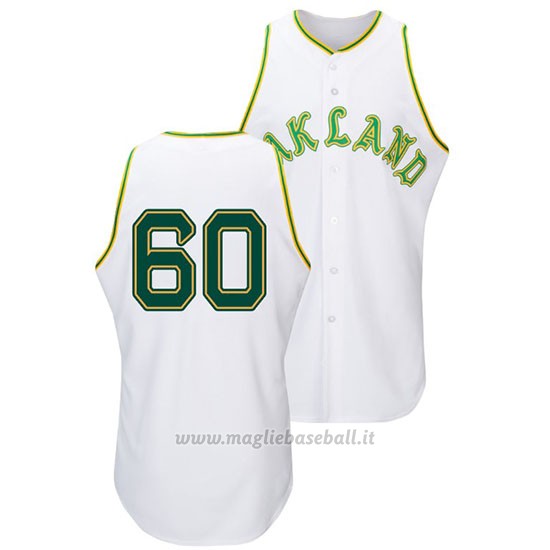 Maglia Baseball Uomo Oakland Athletics Andrew Triggs Throwback 1968 Bianco